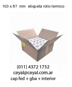 103 x 87  mm  etiqueta rollo termico