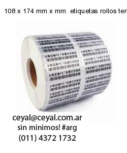 108 x 174 mm x mm  etiquetas rollos termicos