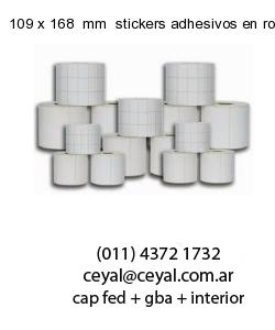 109 x 168  mm  stickers adhesivos en rollos