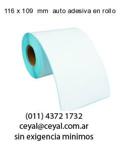 116 x 109  mm  auto adesiva en rollo