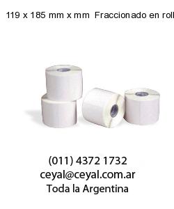119 x 185 mm x mm  Fraccionado en rollo x 1000