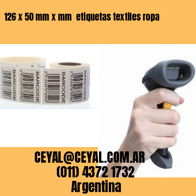 126 x 50 mm x mm  etiquetas textiles ropa