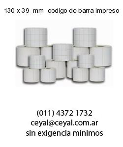 130 x 39  mm  codigo de barra impreso