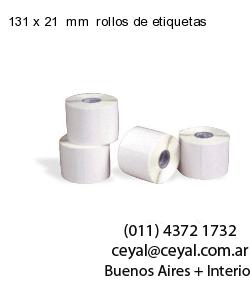 131 x 21  mm  rollos de etiquetas