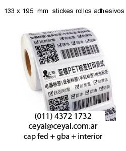 133 x 195  mm  stickes rollos adhesivos