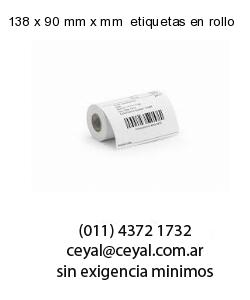 138 x 90 mm x mm  etiquetas en rollo