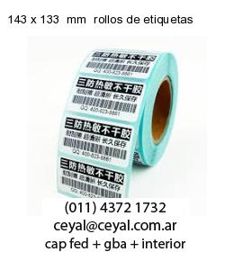 143 x 133  mm  rollos de etiquetas