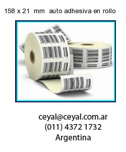 158 x 21  mm  auto adhesiva en rollo
