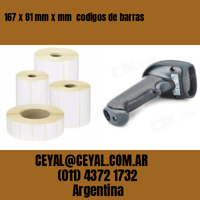 167 x 81 mm x mm  codigos de barras