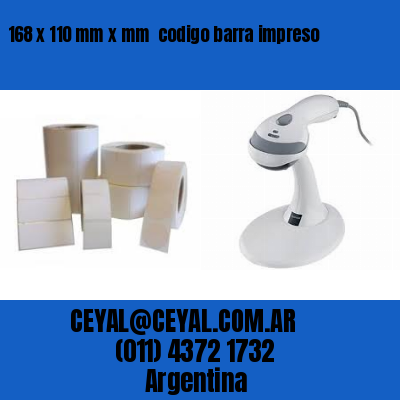168 x 110 mm x mm  codigo barra impreso