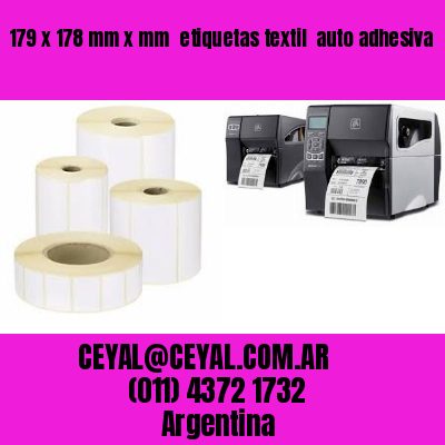 179 x 178 mm x mm  etiquetas textil  auto adhesiva