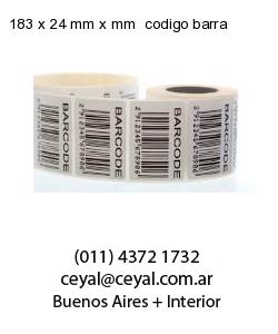 183 x 24 mm x mm  codigo barra