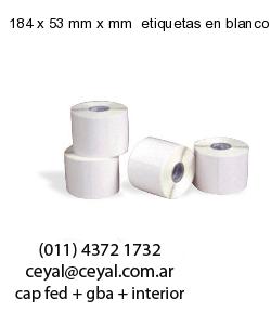 184 x 53 mm x mm  etiquetas en blanco