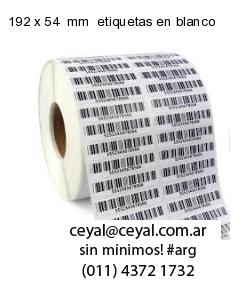 192 x 54  mm  etiquetas en blanco
