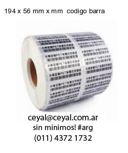 194 x 56 mm x mm  codigo barra