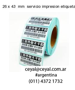 26 x 43  mm  servicio impresion etiquetas