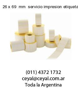 26 x 69  mm  servicio impresion etiquetas termicas