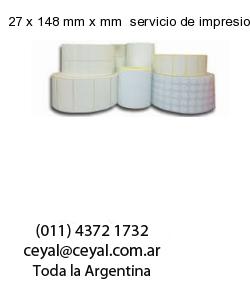 27 x 148 mm x mm  servicio de impresion base de datos