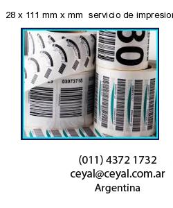 28 x 111 mm x mm  servicio de impresion base de datos