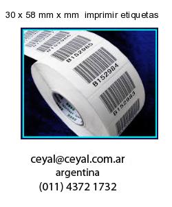 30 x 58 mm x mm  imprimir etiquetas