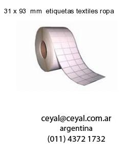31 x 93  mm  etiquetas textiles ropa