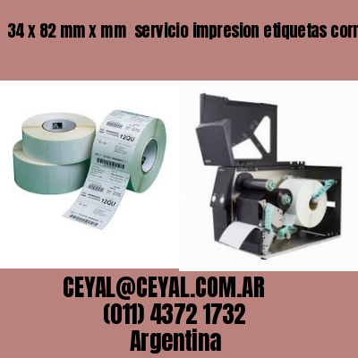 34 x 82 mm x mm  servicio impresion etiquetas correlativas