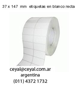37 x 147  mm  etiquetas en blanco rectangulares