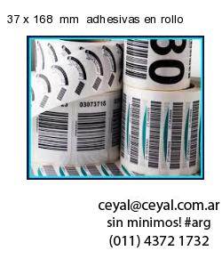 37 x 168  mm  adhesivas en rollo