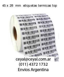 45 x 28  mm  etiquetas termicas top