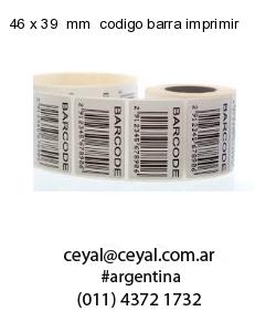 46 x 39  mm  codigo barra imprimir