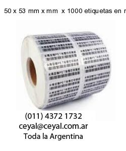 50 x 53 mm x mm  x 1000 etiquetas en rollo