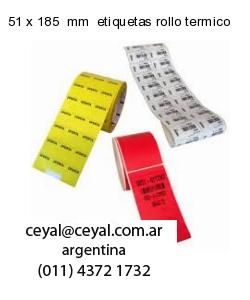 51 x 185  mm  etiquetas rollo termico