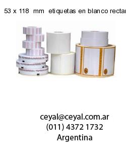 53 x 118  mm  etiquetas en blanco rectangulares