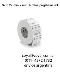 62 x 22 mm x mm  Rollos pegatinas adhesivas