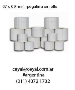 67 x 69  mm  pegatina en rollo
