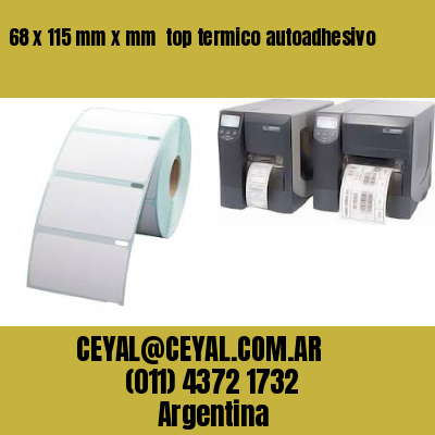 68 x 115 mm x mm  top termico autoadhesivo