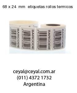 68 x 24  mm  etiquetas rollos termicos