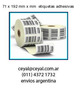 71 x 192 mm x mm  etiquetas adhesivas textiles