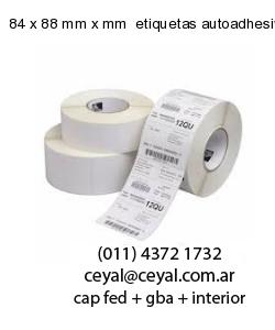 84 x 88 mm x mm  etiquetas autoadhesivas redondas