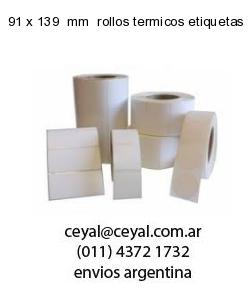 91 x 139  mm  rollos termicos etiquetas