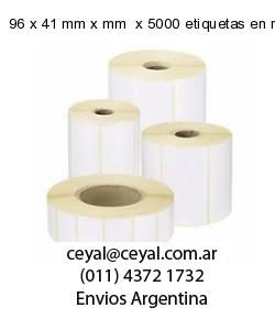 96 x 41 mm x mm  x 5000 etiquetas en rollo