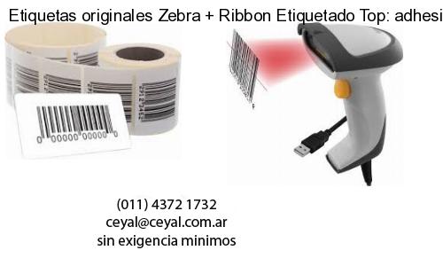 Etiquetas originales Zebra   Ribbon Etiquetado Top: adhesivo   ribbo