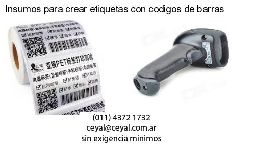 Insumos para crear etiquetas con codigos de barras