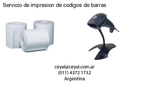 Servicio de impresion de codigos de barras