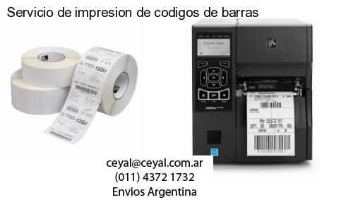 Servicio de impresion de codigos de barras