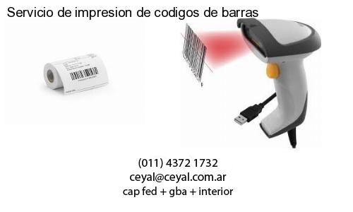 Servicio de impresion de codigos de barras