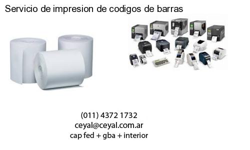 Servicio de impresion de codigos de barras