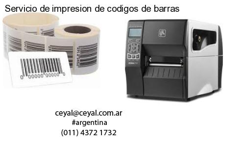 Servicio de impresion de codigos de barras