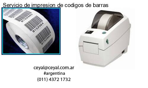 Servicio de impresion de codigos de barras