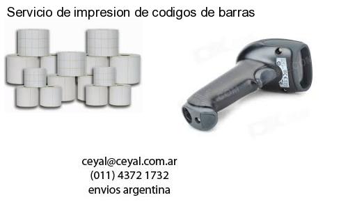 Servicio de impresion de codigos de barras